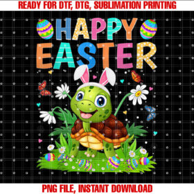 Happy Easter Bunny Egg Funny Turtle Easter Sunday Shirt PNG, DTF, DTG, Sublimation Design