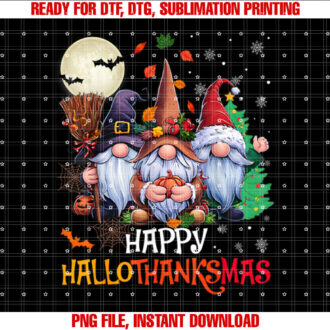 Happy Hallothanksmas Gnomes Lover Halloween Merry Christmas Shirt design, Digital Download