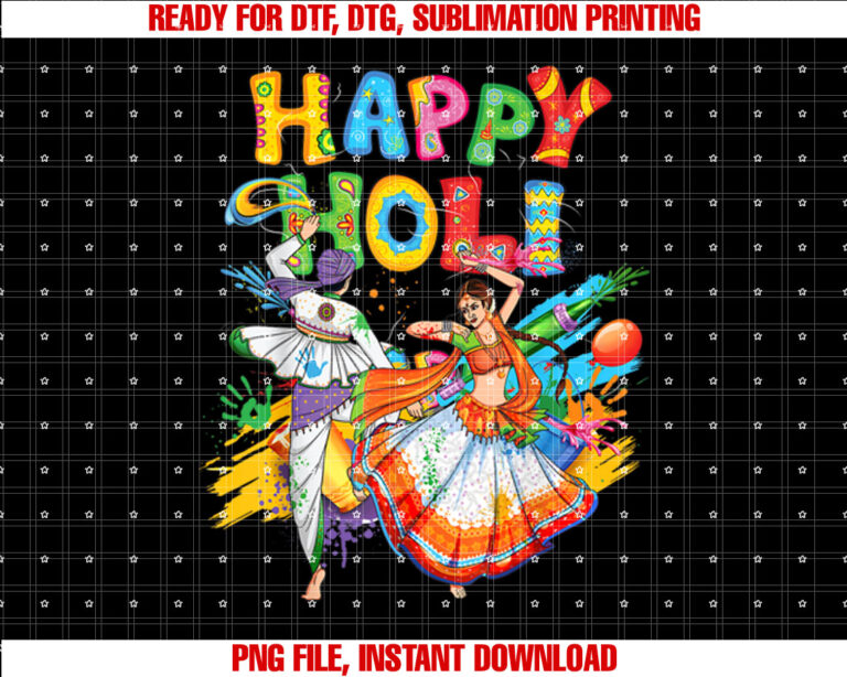 Happy Holi t Festival Colors India Hindu Kids Women Shirt design, Digital Download