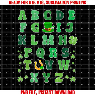Happy St Patricks Day ABC Alphabet Shamrock Teacher Shirt design, Digital Download