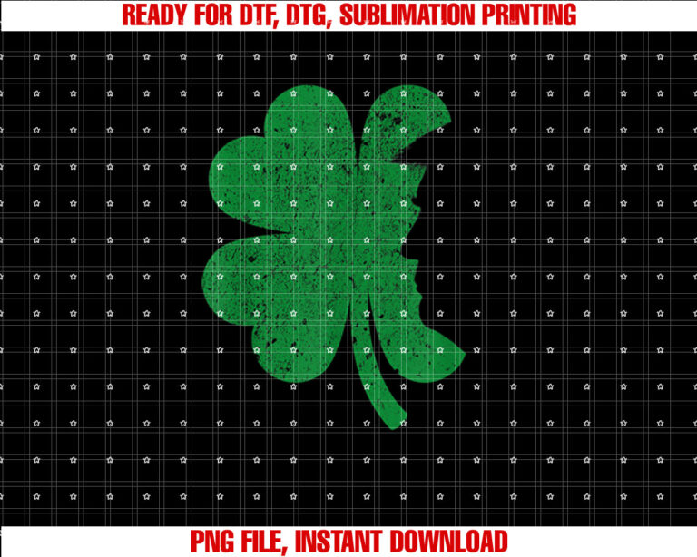 Happy St Patricks Day Clover Leaf Trump Distressed Tee Shirt PNG, DTF, DTG, Sublimation Design