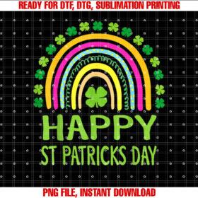 Happy St Saint Patricks Day Rainbow Girls Kids Shirt design, Digital Download