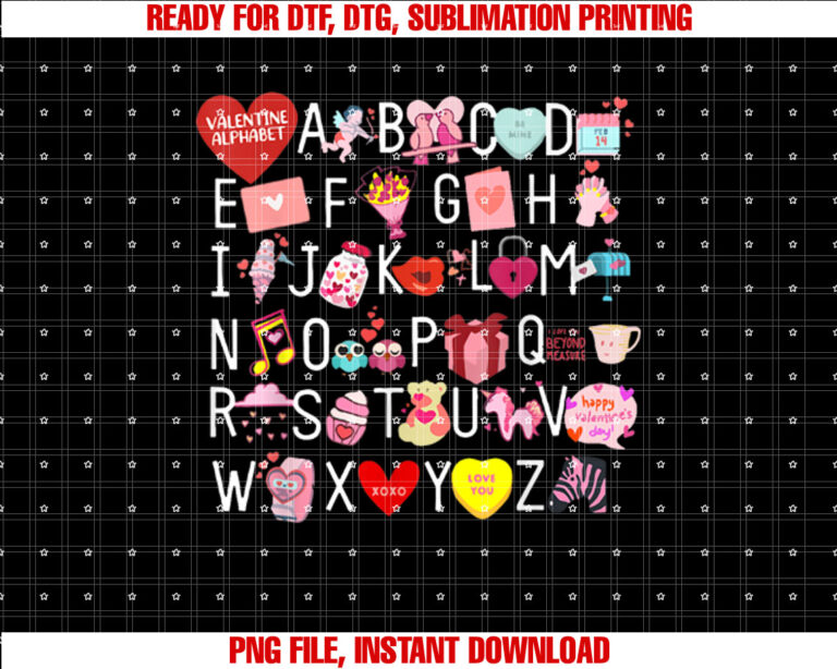 Happy Valentine Funny Alphabet ABC Teacher Valentines Day Shirt design, Digital Download