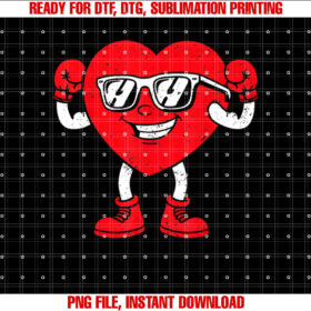 Happy Valentines Day Boxing Heart Matching Couples Shirt PNG, DTF, DTG, Sublimation Design