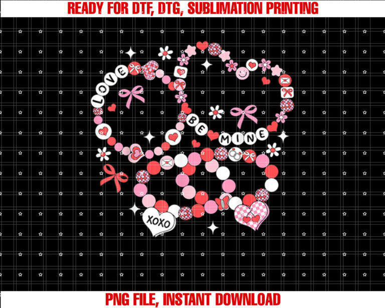 Happy Valentines Day Friendship Bracelet Love Women Girls Shirt PNG, DTF, DTG, Sublimation Design