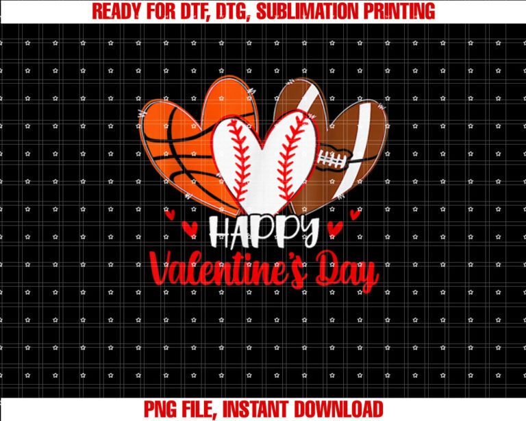 Happy Valentines Day Boys Basketball Baseball Football Shirt design, Digital Download