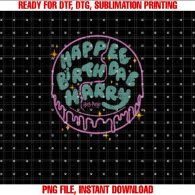 Harry Potter Birthday Happee Birthdae Harry Cake Retro Shirt PNG, DTF, DTG, Sublimation Design