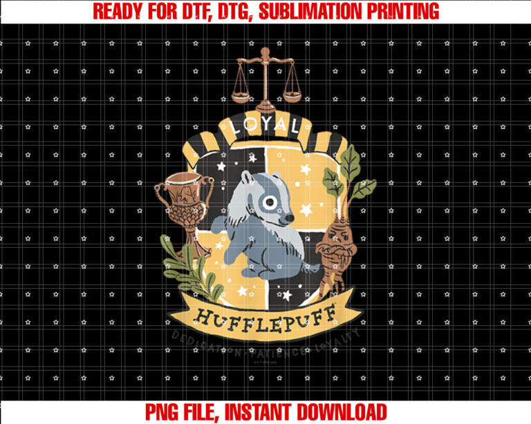 Harry Potter Deathly Hallows 2 Loyal Hufflepuff Badge Shirt design, Digital Download