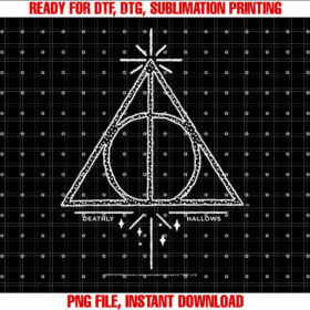 Harry Potter Deathly Hallows Symbol Line Art Shirt PNG, DTF, DTG, Sublimation Design