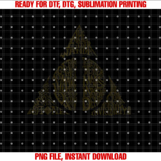 Harry Potter Deathly Hallows Symbol Text Fill Shirt PNG, DTF, DTG, Sublimation Design