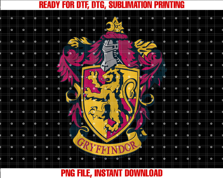 Harry Potter Gryffindor House Crest Shirt design, Digital Download