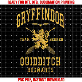 Harry Potter Gryffindor Team Seeker Hogwarts Quidditch Shirt design, Digital Download