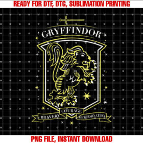 Harry Potter Hand Drawn Gryffindor Shield Shirt PNG, DTF, DTG, Sublimation Design
