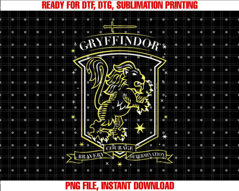 Harry Potter Hand Drawn Gryffindor Shield Shirt PNG, DTF, DTG, Sublimation Design