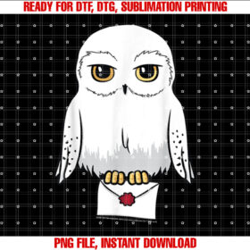 Harry Potter Hedwig Cute Cartoon Portrait Shirt PNG, DTF, DTG, Sublimation Design