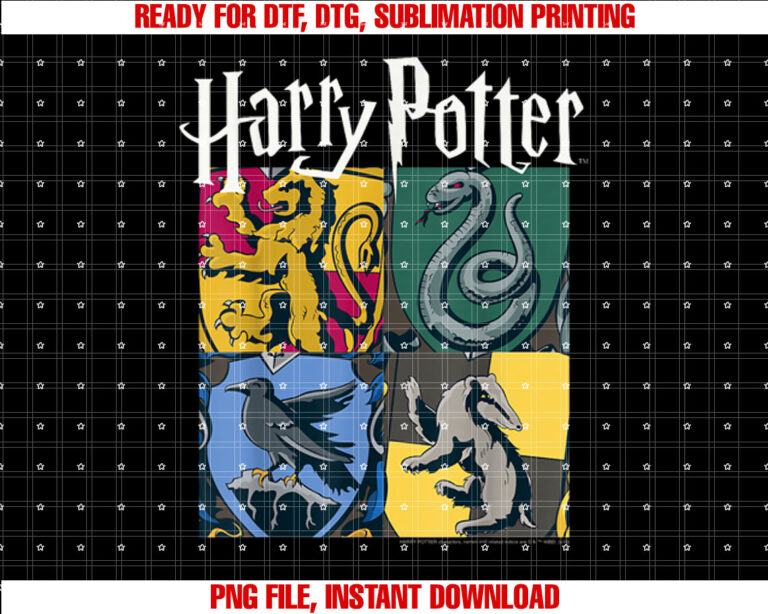 Harry Potter Hogwarts House Box Up Shirt PNG, DTF, DTG, Sublimation Design