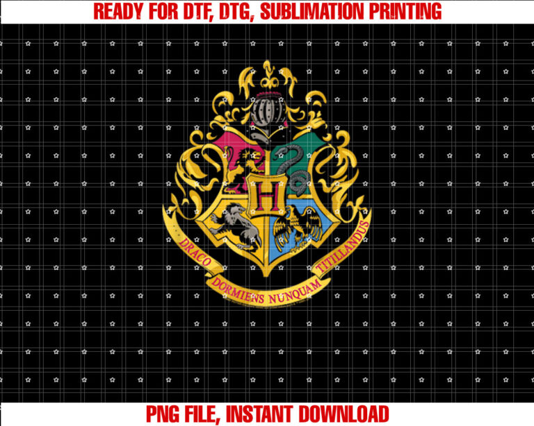 Harry Potter Hogwarts School Crest Shirt PNG, DTF, DTG, Sublimation Design