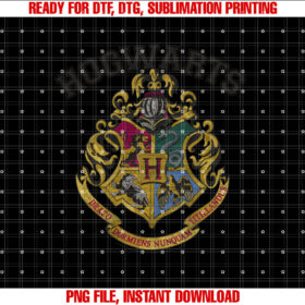 Harry Potter Hogwarts Vintage School Crest Collegiate Shirt design, Digital Download