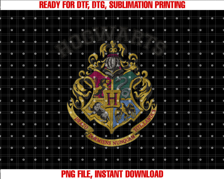 Harry Potter Hogwarts Vintage School Crest Collegiate Shirt design, Digital Download