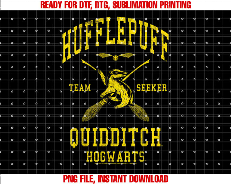 Harry Potter Hufflepuff Quidditch Team Seeker Shirt design, Digital Download