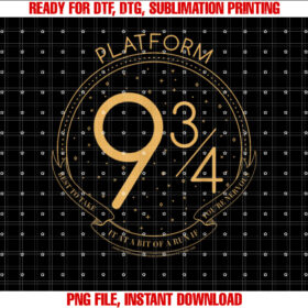 Harry Potter Platform 9 34 Train Station Line Art Shirt design, Digital Download