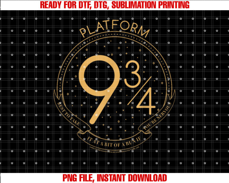 Harry Potter Platform 9 34 Train Station Line Art Shirt design, Digital Download