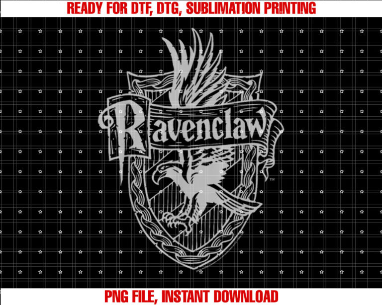 Harry Potter Ravenclaw Detailed Crest Shirt PNG, DTF, DTG, Sublimation Design