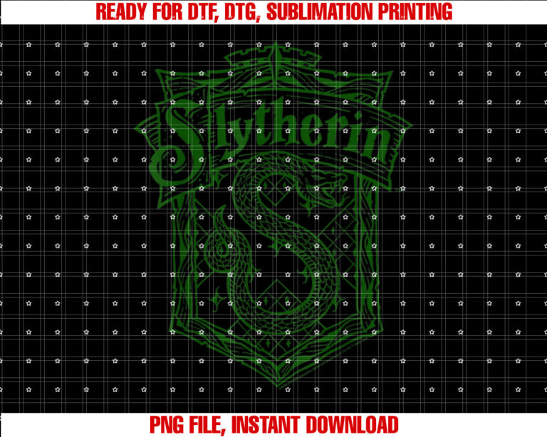 Harry Potter Slytherin Detailed Crest Shirt design, Digital Download