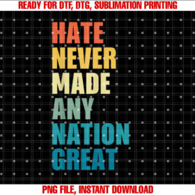 Hate Never Made Any Nation Great AntiTrump 2020 Election Shirt design, Digital Download