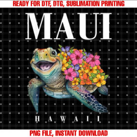 HawaiianShirt Maui Kids Girl Women Turtle Hibiscus Hawaii Shirt PNG, DTF, DTG, Sublimation Design