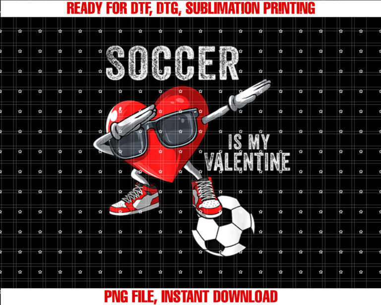 Heart Dab Valentines Day Soccer player lover for Men boys Shirt design, Digital Download