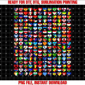 Heart Flags of the Countries of the World Flags Unity Day Shirt design, Digital Download