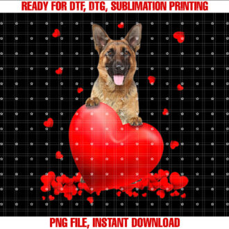 Heart German Shepherd Dog Lover Christmas Valentines Day Shirt PNG, DTF, DTG, Sublimation Design
