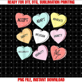 Heart Valentines Day Love Special Education Teacher Shirt PNG, DTF, DTG, Sublimation Design