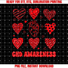 Heart Warrior CHD Congenital Heart Defects CHD Awareness Shirt PNG, DTF, DTG, Sublimation Design