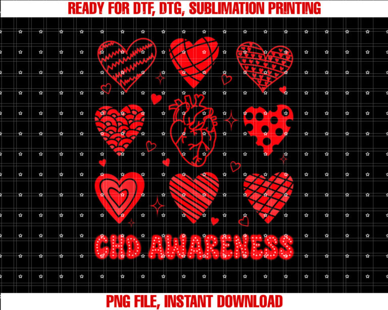 Heart Warrior CHD Congenital Heart Defects CHD Awareness Shirt PNG, DTF, DTG, Sublimation Design