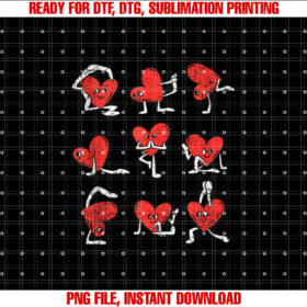 Heart Yoga Pose Valentines Day Funny Zen Workout Women  Shirt PNG, DTF, DTG, Sublimation Design