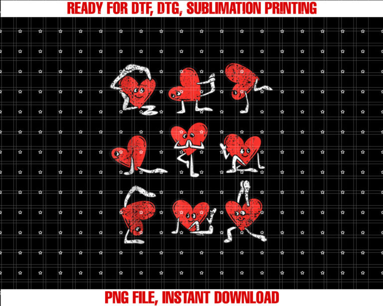 Heart Yoga Pose Valentines Day Funny Zen Workout Women  Shirt PNG, DTF, DTG, Sublimation Design