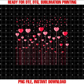 Hearts Flowers Valentines Day Cute Love Lover Shirt PNG, DTF, DTG, Sublimation Design