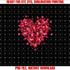 Hearts Women Girls Valentines Day Heart Cute Hearts  Shirt PNG, DTF, DTG, Sublimation Design