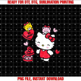 Hello Kitty Be Mine Candy Gifts Valentines Shirt PNG, DTF, DTG, Sublimation Design