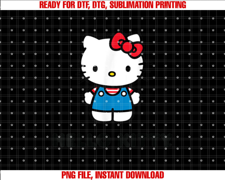 Hello Kitty Character Front and Back Shirt PNG, DTF, DTG, Sublimation Design