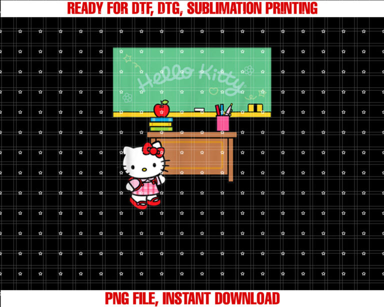 Hello Kitty Classroom Teacher School Shirt PNG, DTF, DTG, Sublimation Design