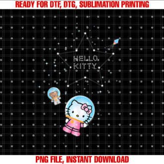 Hello Kitty Constellation Stars Astronaut Shirt PNG, DTF, DTG, Sublimation Design