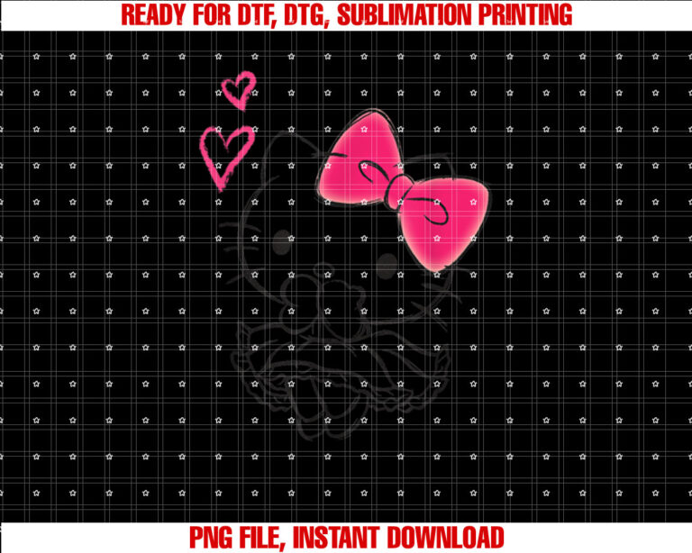 Hello Kitty Girly Hearts Tee Shirt Shirt PNG, DTF, DTG, Sublimation Design