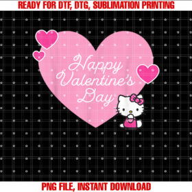 Hello Kitty Happy Valentines Day Shirt PNG, DTF, DTG, Sublimation Design