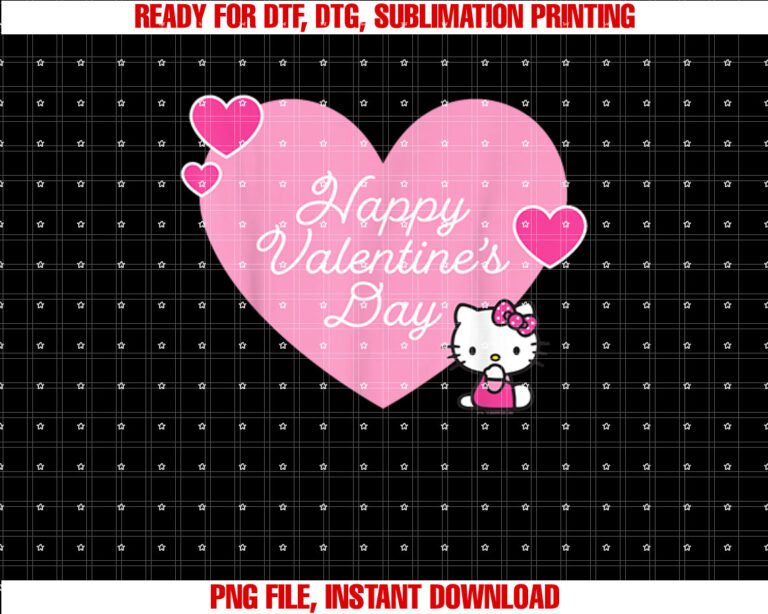 Hello Kitty Happy Valentines Day Shirt PNG, DTF, DTG, Sublimation Design