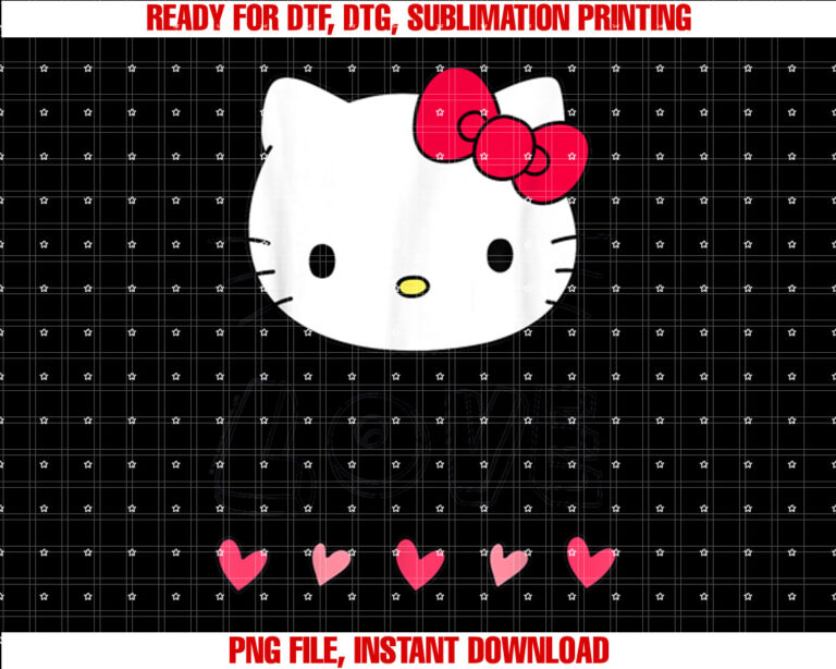 Hello Kitty Love and Hearts Valentine Shirt Shirt PNG, DTF, DTG, Sublimation Design