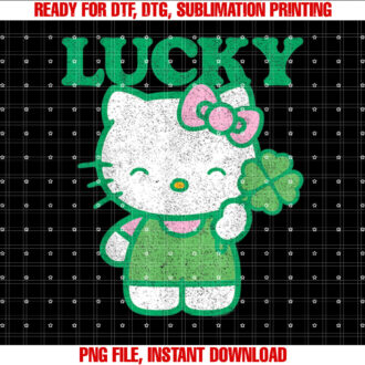 Hello Kitty Lucky Clover Tee Shirt Shirt PNG, DTF, DTG, Sublimation Design