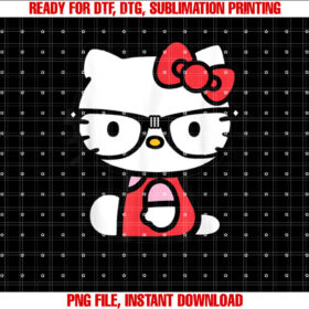 Hello Kitty Nerd Glasses Shirt PNG, DTF, DTG, Sublimation Design